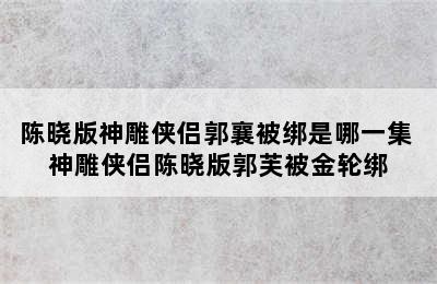 陈晓版神雕侠侣郭襄被绑是哪一集 神雕侠侣陈晓版郭芙被金轮绑